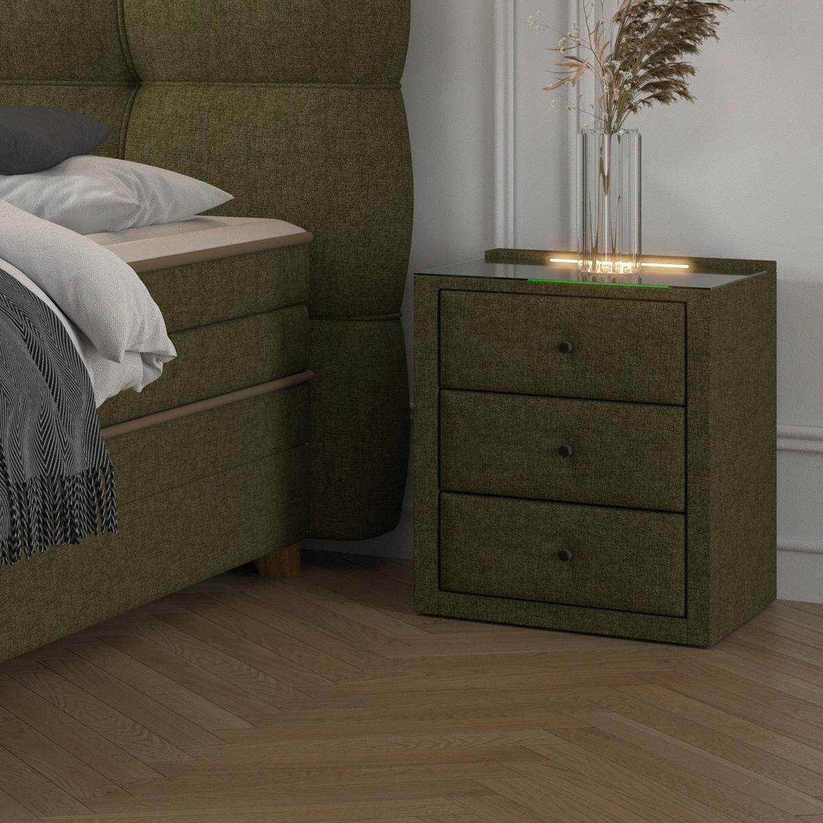 Nachtkästchen Universal Grün - Grün, KONVENTIONELL, Holzwerkstoff/Kunststoff (48/68/45,5cm) - Premium Living
