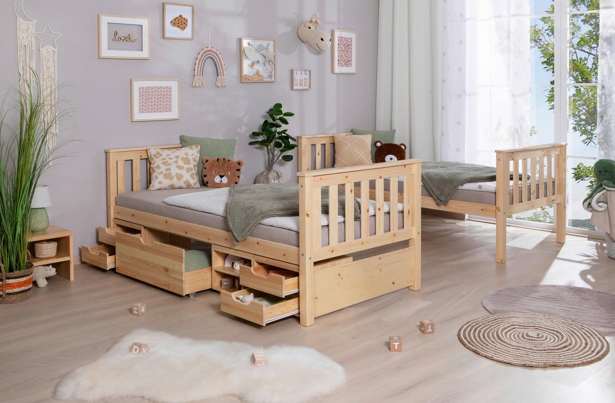 Etagenbett Holz Sammy ca. 90x200 cm - Naturfarben, MODERN, Holz (90/200cm) - MID.YOU