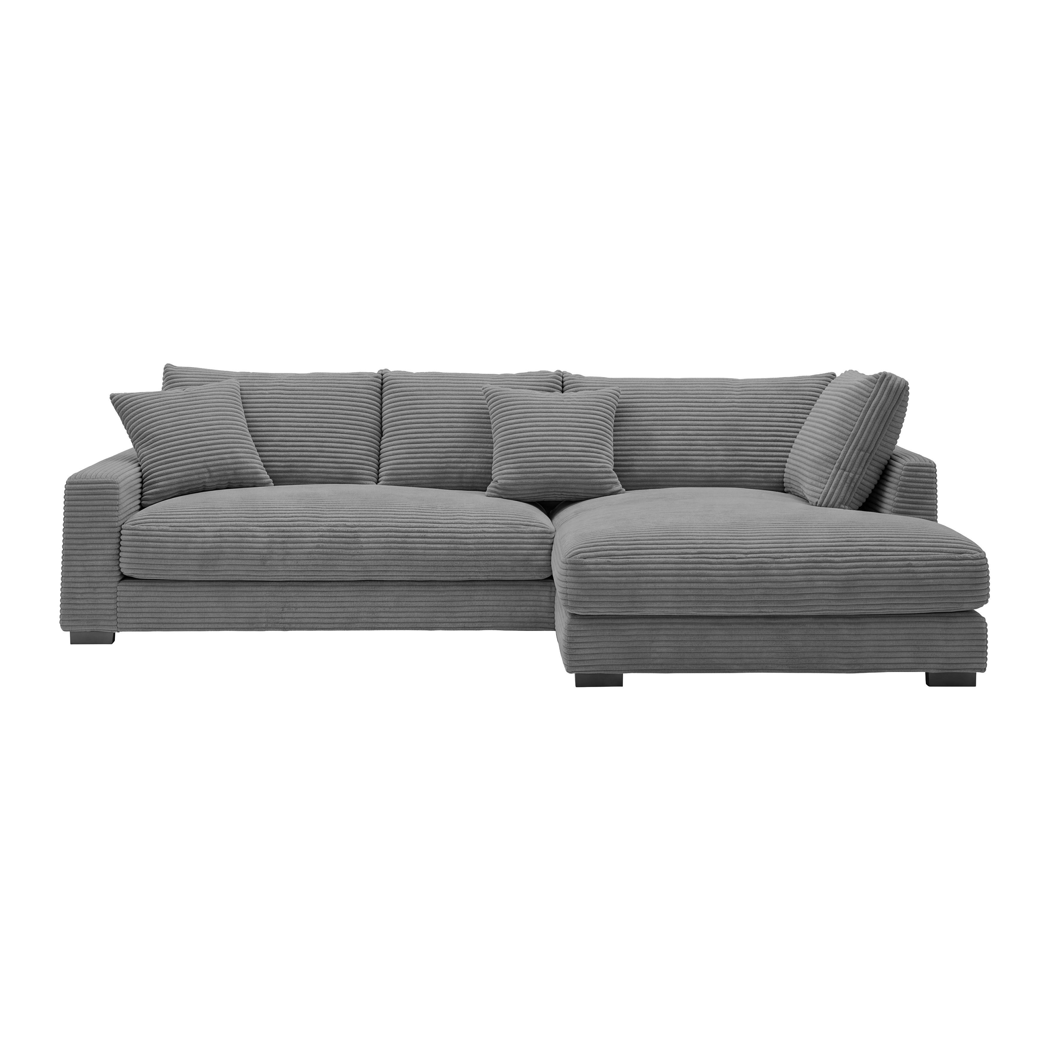 Ecksofa Pedro Grau - Schwarz/Grau, MODERN, Kunststoff/Textil (300/190cm) - Mömax