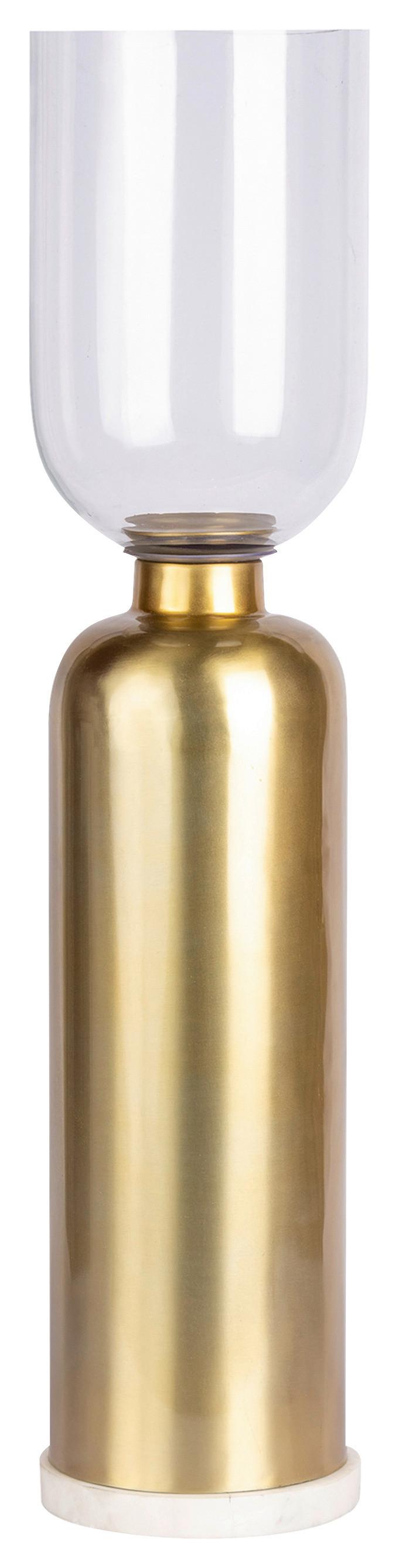 KERZENSTÄNDER SHANTI - Goldfarben, Trend, Glas/Stein (16/72,5/72.5cm) - Kayoom