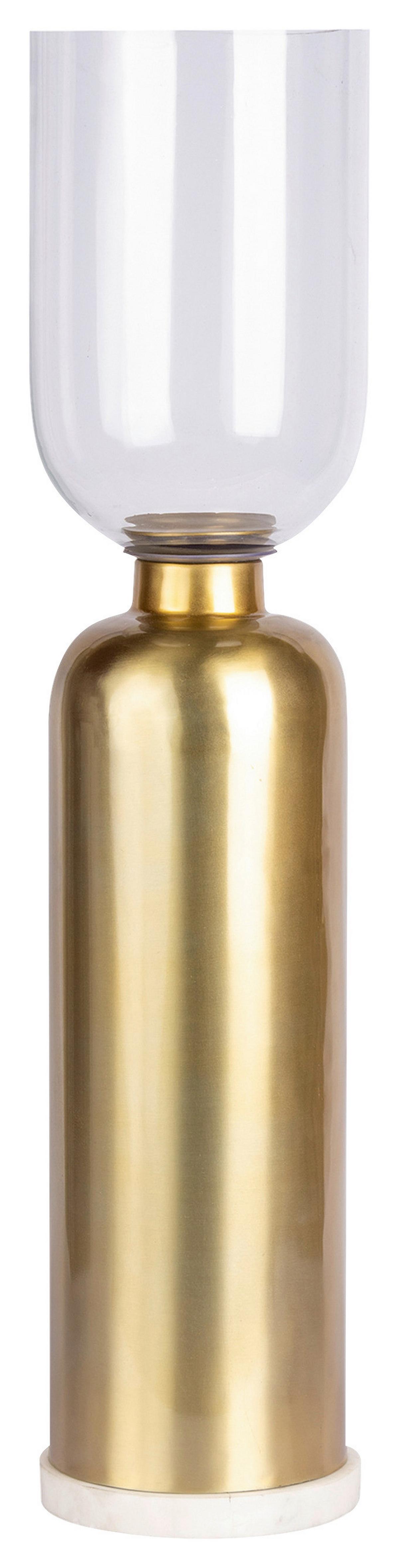 KERZENSTÄNDER SHANTI - Goldfarben, Trend, Glas/Stein (16/72,5/72.5cm) - Kayoom