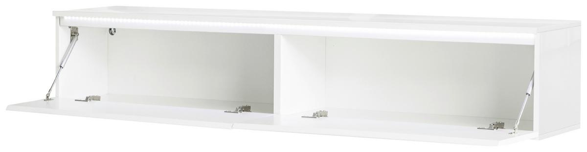 KOMODA NISKA HANGMEN - biały wysoki połysk, Trend, materiał drewnopochodny (180/30/33cm) - Xora