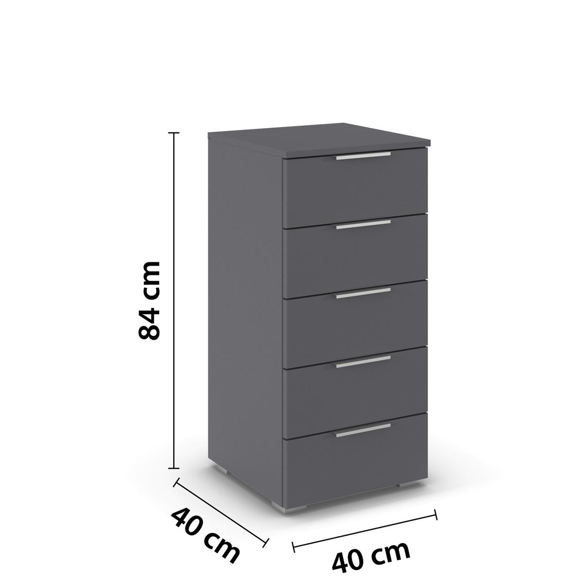 NOPTIERA MARS 5L - gri, Basics, material pe bază de lemn (40/84/40cm) - Modern Living