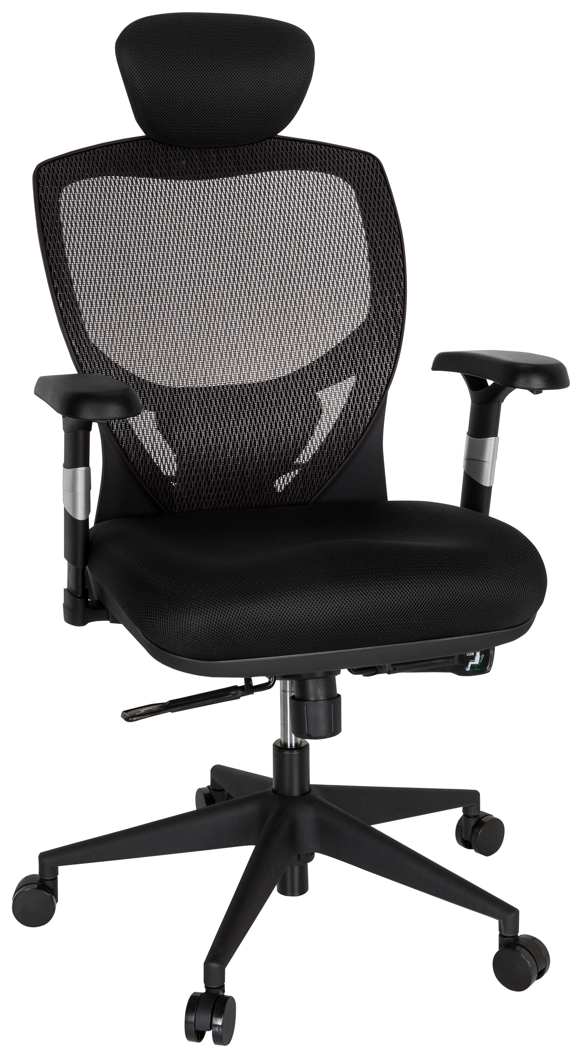 Pisarniški Stol Venus Base, temno siva, črna - temno siva/črna, Basics, umetna masa/tekstil (66/117/65cm) - MID.YOU