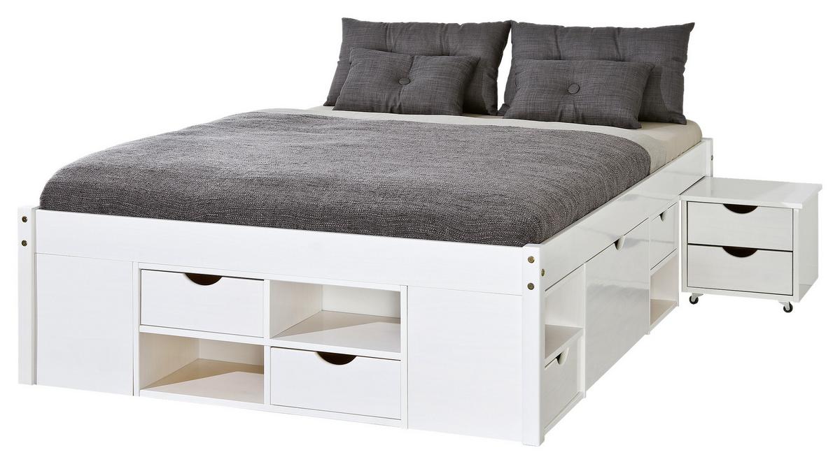 Bettanlage Holz Till ca. 140x190 cm Weiß - Naturfarben/Weiß, MODERN, Holz (140/190cm) - MID.YOU
