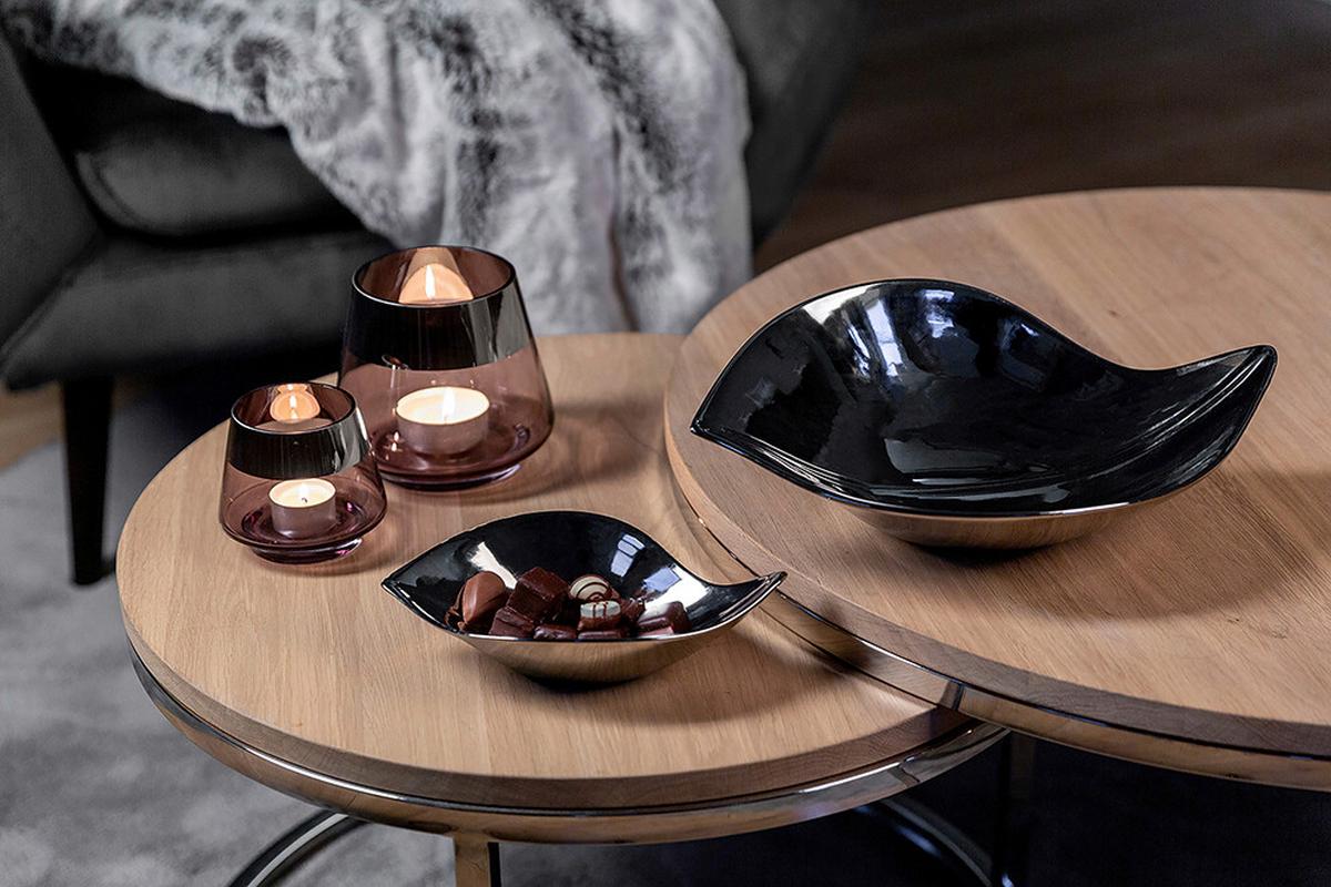 ŚWIECZNIK TEALIGHT 116107 JONA TEELICHTHALTER - szary, Design, szkło (11/9cm) - Fink