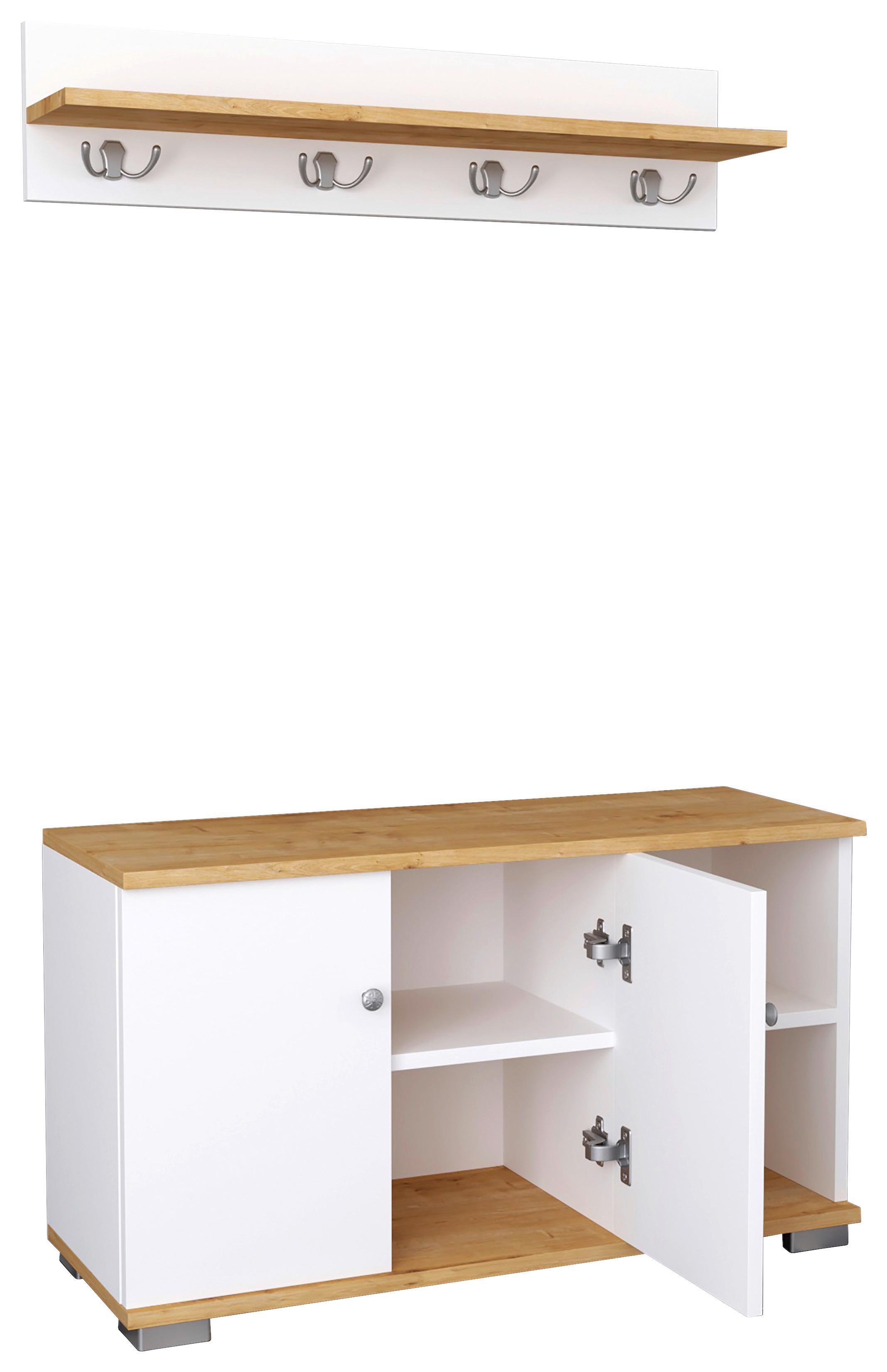 Predsoba Gados, Bela, Hrast - bela/medeni hrast, Moderno, leseni material (90/82/33cm) - MID.YOU