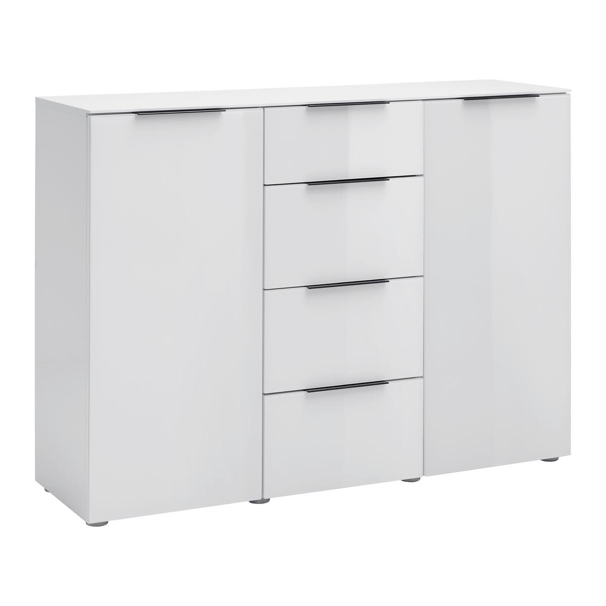 Sideboard Velaris Weiß - Schwarz/Weiß, MODERN, Metall (135,8/98/40,5cm) - Mömax