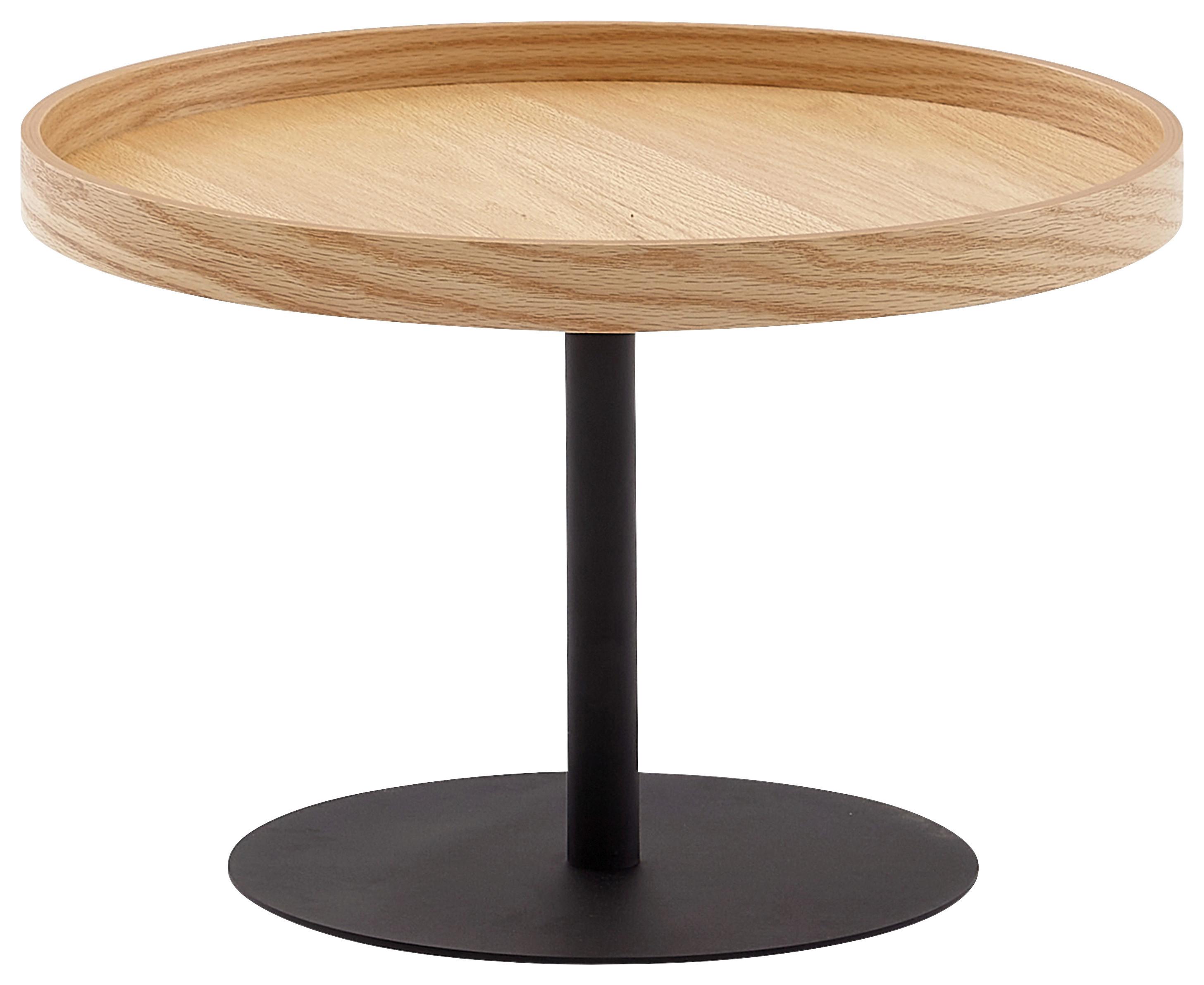 Klubska Miza Wl6.497 - črna/rjava, Moderno, kovina/leseni material (61/40/40cm) - MID.YOU