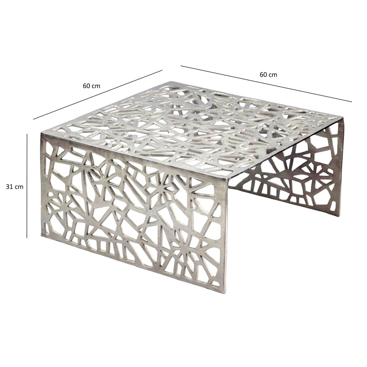 Couchtisch Wl7.502 - Silberfarben, Design, Metall (60/60/31cm) - Livetastic