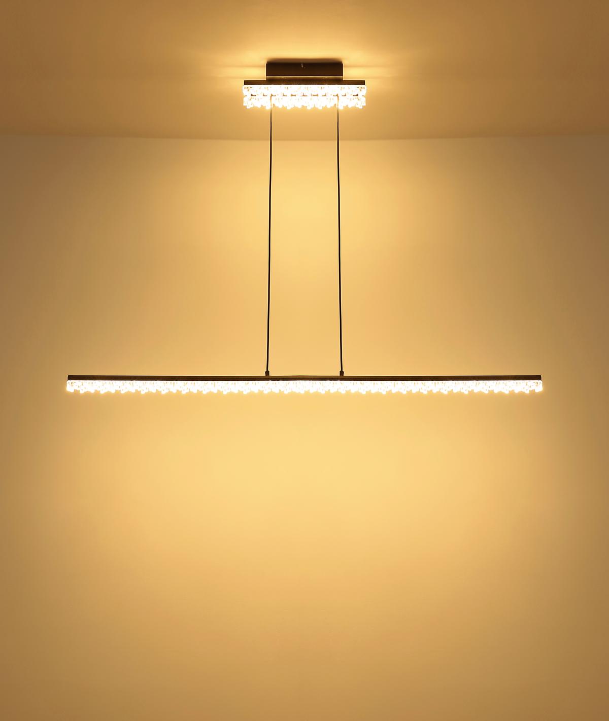 Led Viseća Svjetiljka Hilton - prozirno/crna, Design, metal/plastika (120/12,5/120cm) - Globo