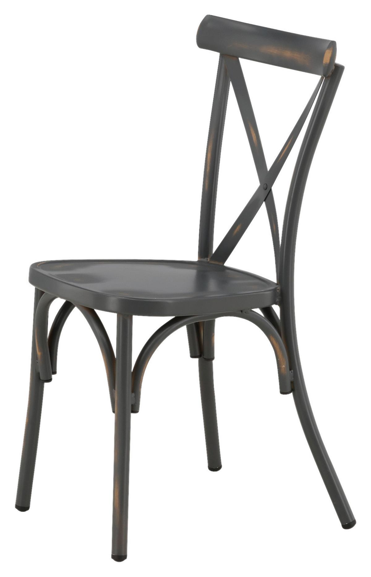 Gartenstuhl 2er-Set Tablas ca. 48x88x48 cm Schwarz - Schwarz, KONVENTIONELL, Metall (48/88/48cm) - Gardenson