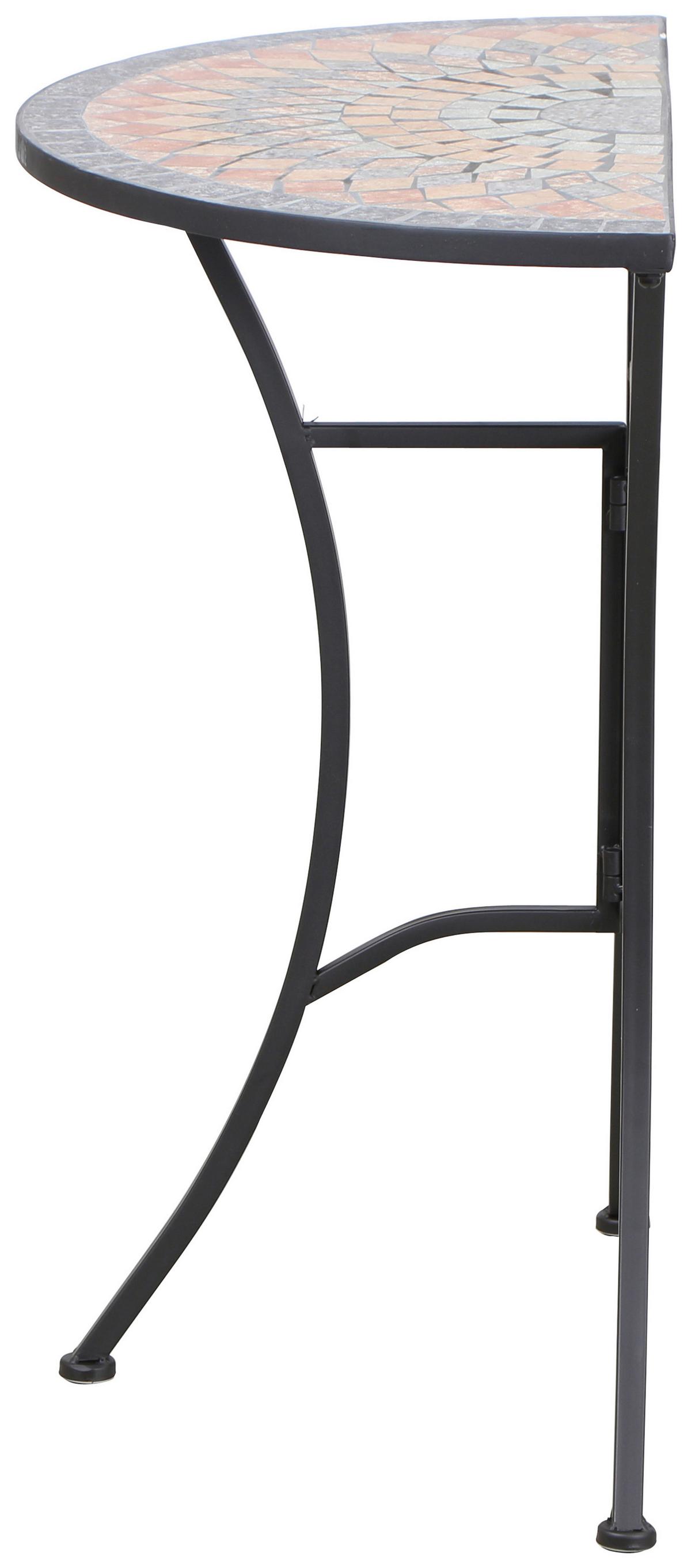 GARTENTISCH 380835 - Multicolor/Schwarz, MODERN, Keramik/Metall (70/35,5/71cm) - Siena Garden