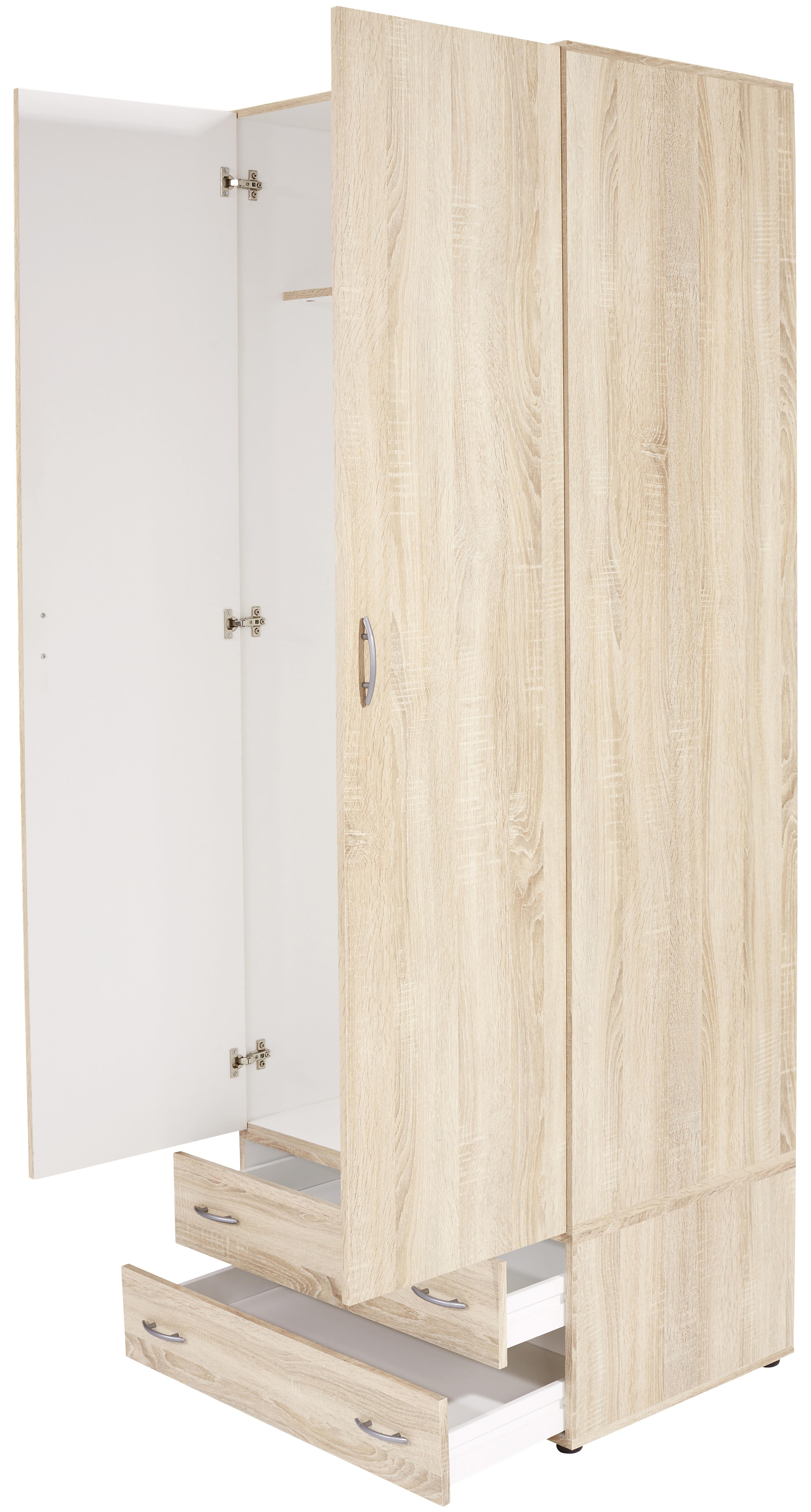 Set Ladica Base 2 - boje aluminija/hrast Sonoma, Konvencionalno, drvni materijal/plastika (80/33/52cm) - Based