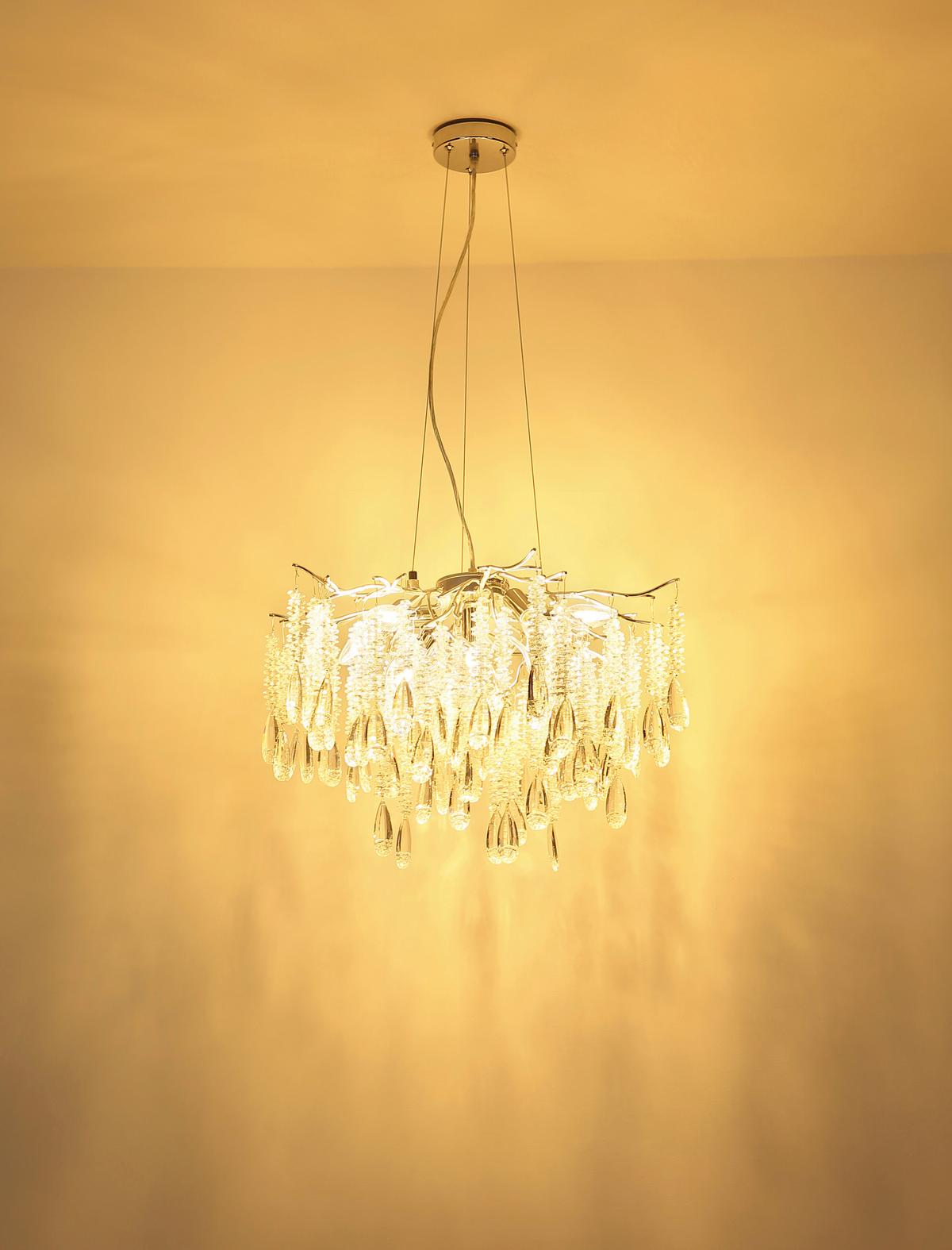 Viseća Svjetiljka Kinga - srebrne boje/prozirno, Konvencionalno, staklo/metal (60/120cm) - Globo