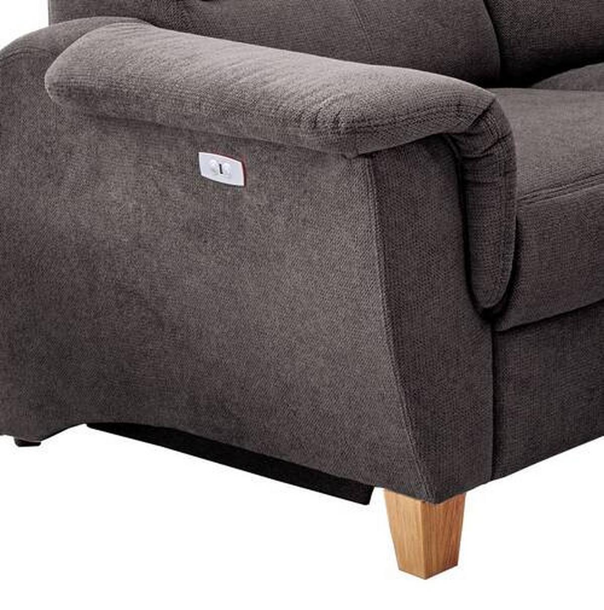 Wohnlandschaft Parole Anthrazit Struktur - Wildeiche/Anthrazit, KONVENTIONELL, Holz/Textil (186/237cm) - Livetastic