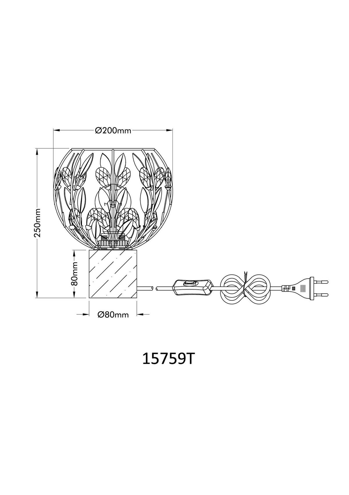 TISCHLEUCHTE 15759T MIKA - Klar/Goldfarben, Basics, Holz/Kunststoff (20/25cm) - Globo