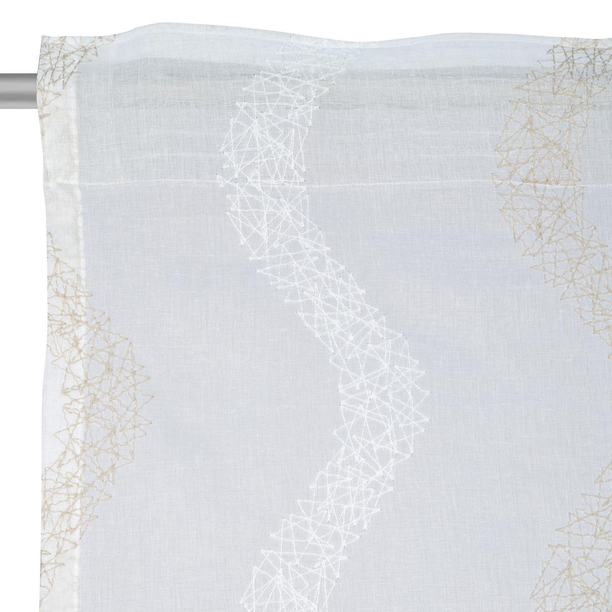 ZASŁONA GOTOWA SAMANO - biały/taupe, Konventionell, tkanina (140/245cm) - Esposa