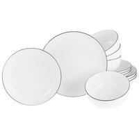 Jedilni Servis All Round Black Line, 12-Delni - črna/bela, Design, keramika - Creatable