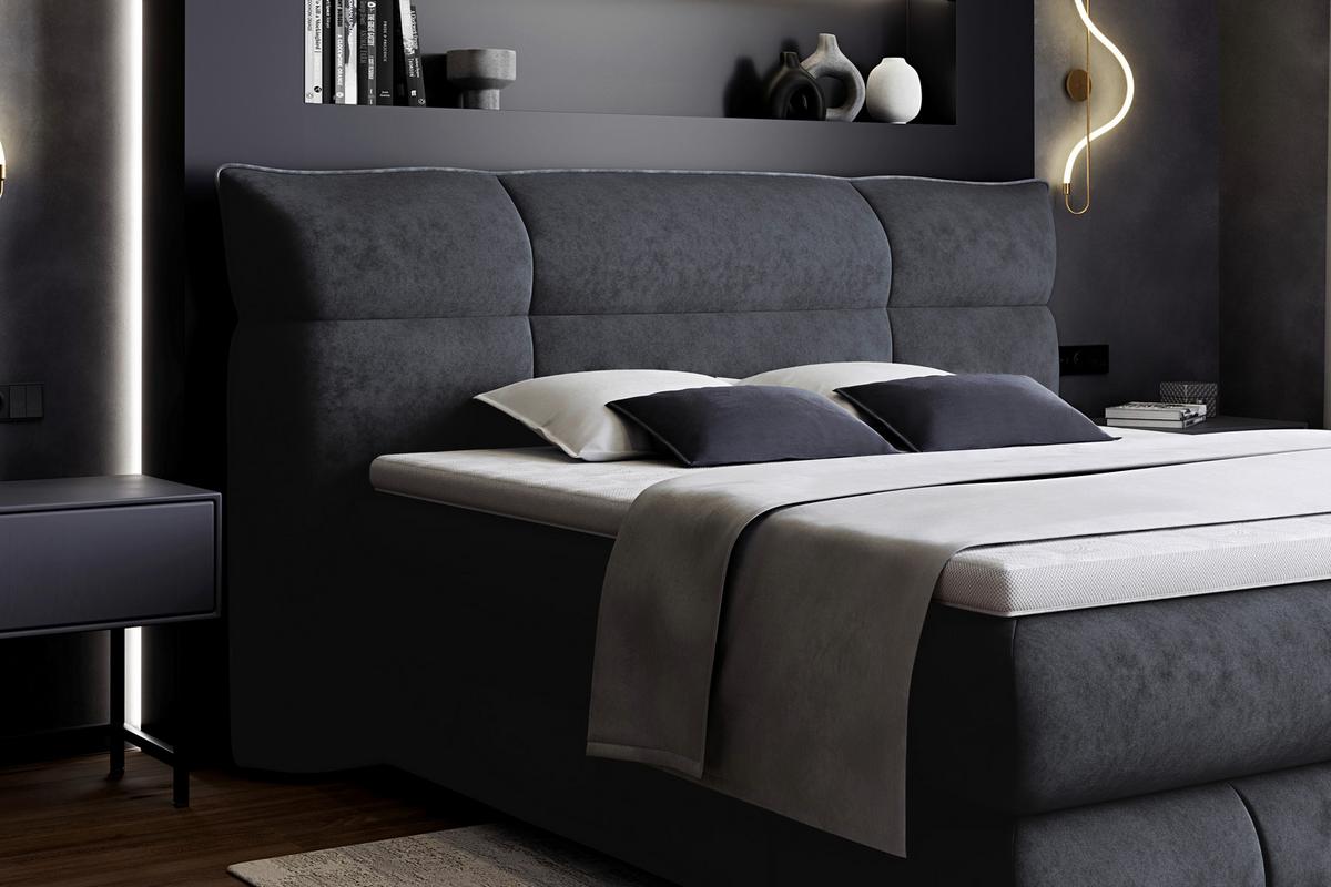 Boxspring Krevet Carmelo - crna, Trend, tekstil/plastika (140/200cm) - Premium Living