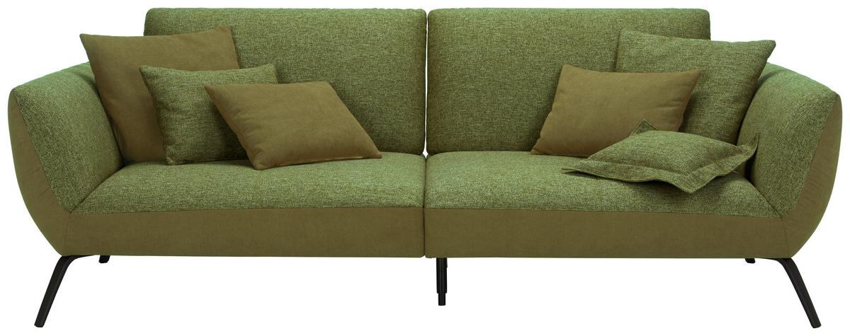 Bigsofa Trendy Olivgrün - Schwarz/Olivgrün, MODERN, Holzwerkstoff (260/93/124cm) - Premium Living