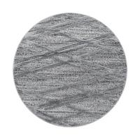 Webteppich Pisa Grau Ø ca. 80cm - Grau, KONVENTIONELL, Textil (80cm)