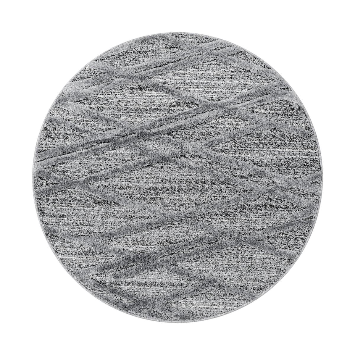 Webteppich Pisa Grau Ø ca. 80cm - Grau, KONVENTIONELL, Textil (80cm)