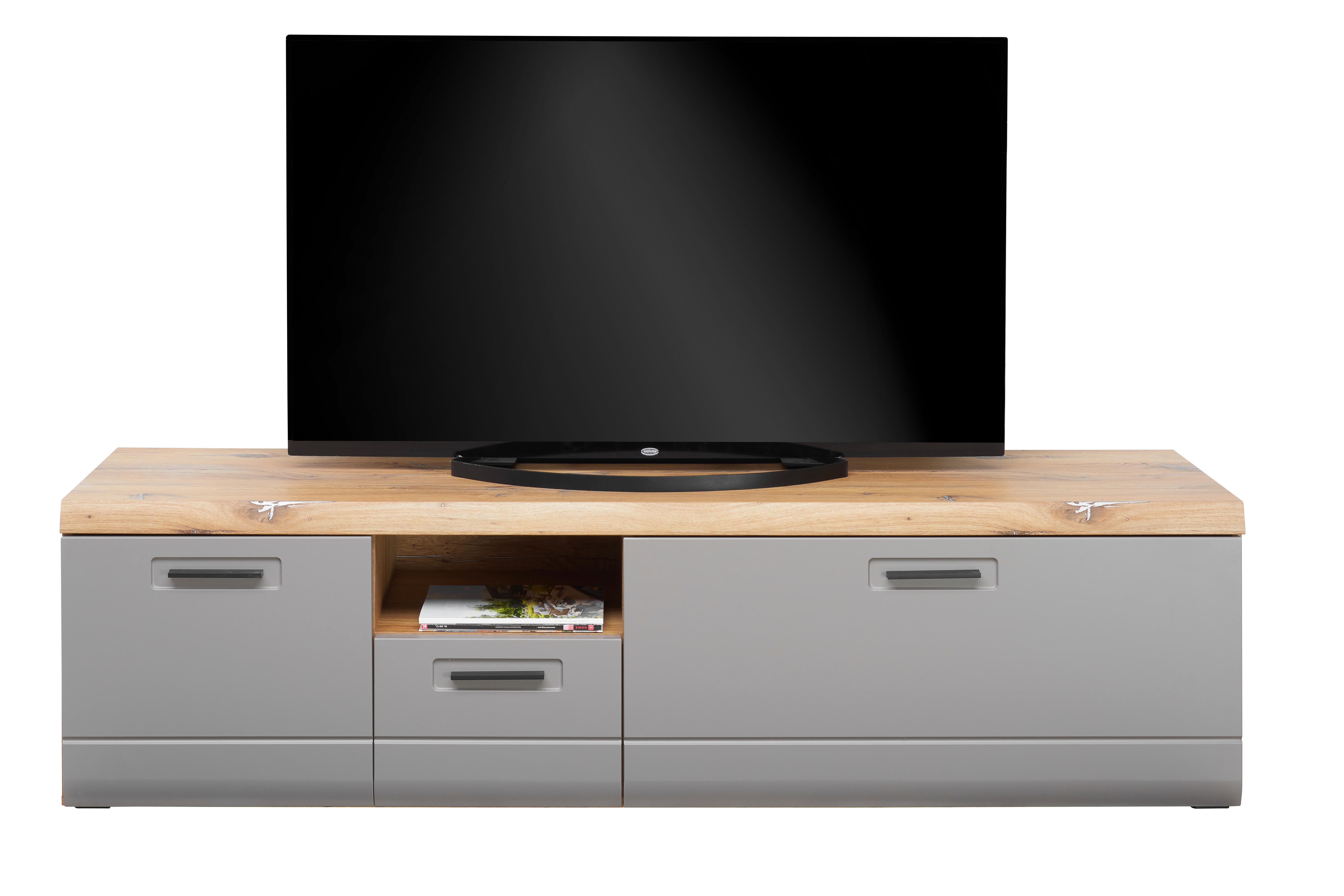 Tv-element Auris, Barva Hrasta, Siva - siva, Moderno, umetna masa/leseni material (190/50/50cm) - Mömax