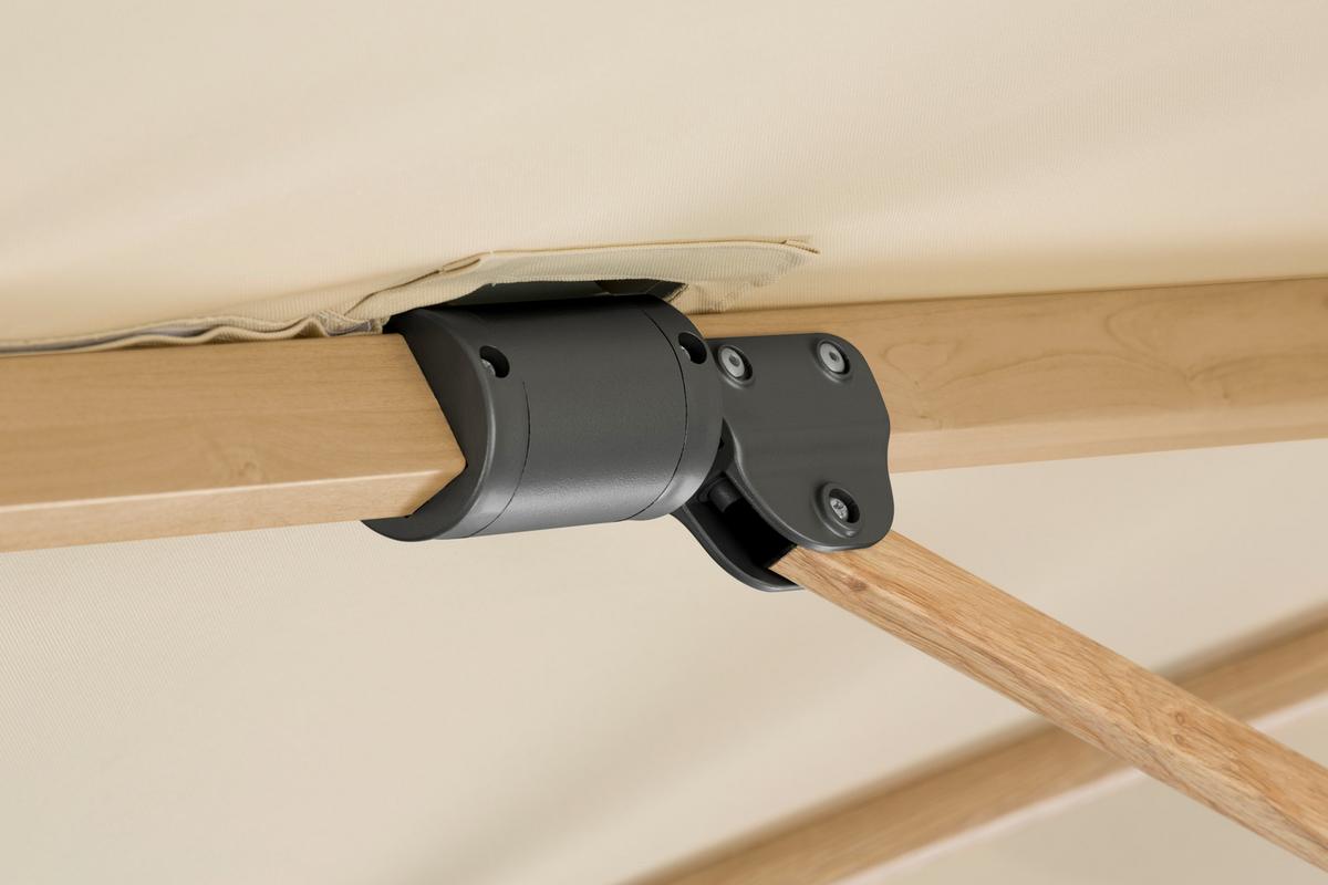 Ampelschirm Rohdos Naturfarben - Eichefarben/Naturfarben, Basics, Textil/Metall (358/263/300cm) - Schneider