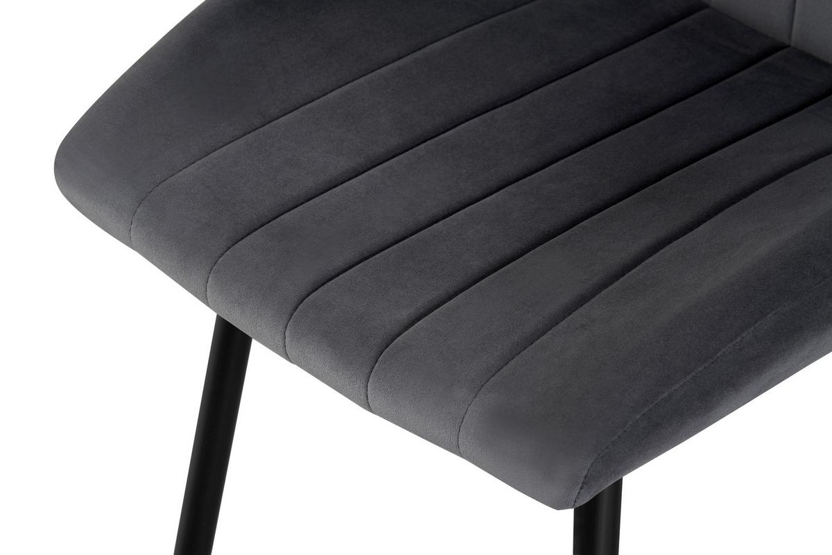 Set Stolov Christin, Antracit, 2 Kos - črna/antracit, Moderno, kovina/tekstil (52/75/58cm) - MID.YOU