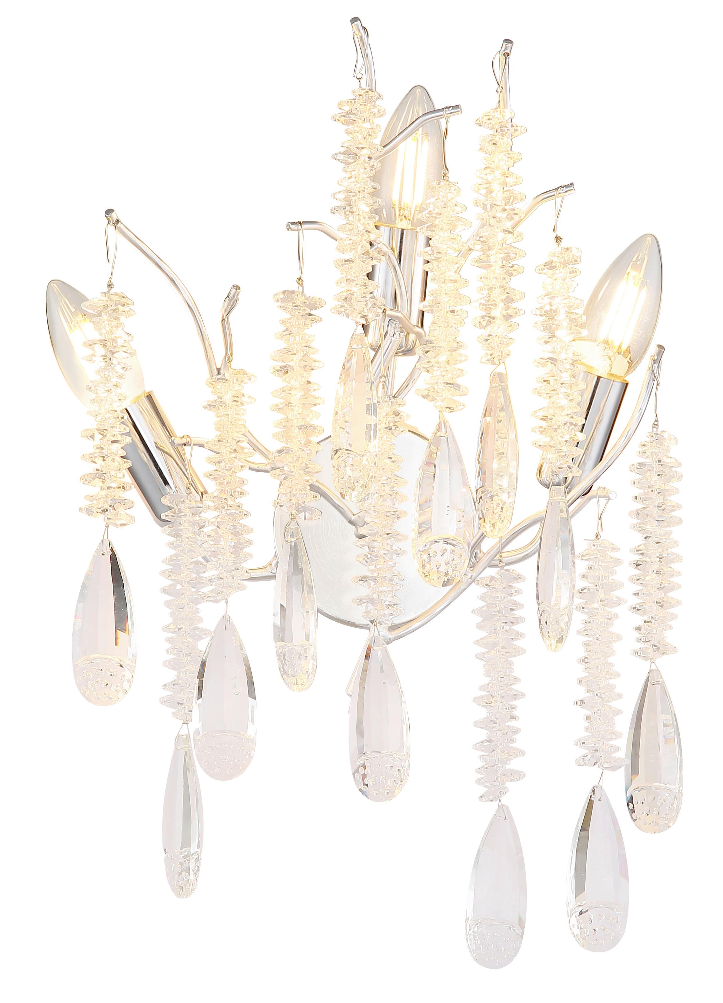 Zidna Svjetiljka Kinga - srebrne boje/prozirno, Konvencionalno, staklo/metal (35/47cm) - Globo