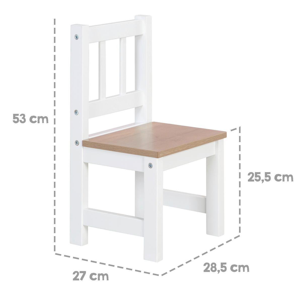 Kindersitzgruppe Woody in Natur/Weiß - Hellbraun/Weiß, Holzwerkstoff (28.5null) - Roba