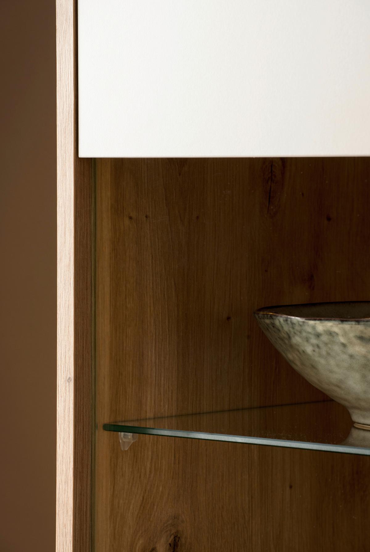WOHNWAND SONORA - Kaschmir/Eiche Artisan, Design, Glas/Holzwerkstoff (292/205/40cm) - MID.YOU