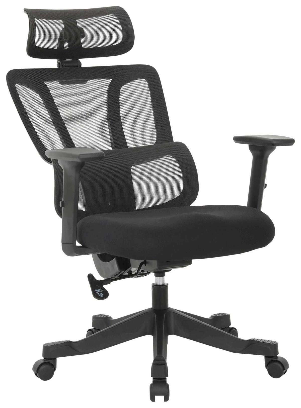 Drehstuhl Noemi Schwarz - Schwarz, Design, Holz/Kunststoff (65/122-130/62cm) - Mömax