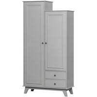 Drehtürenschrank Lily Grau - Schwarz/Grau, Basics, Holz/Metall (98/190/41cm) - MID.YOU