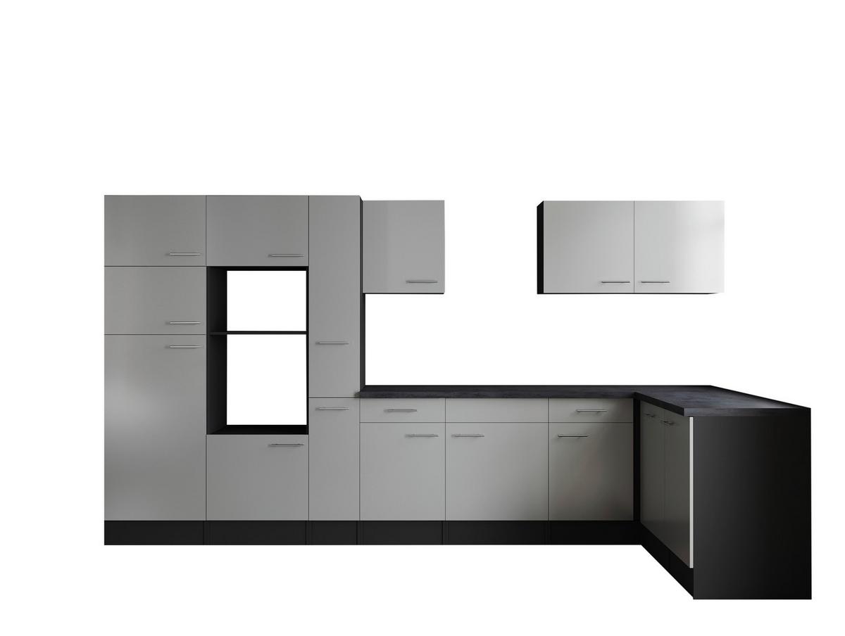 Kotna Kuhinja Brez Aparatov Oliver, 370x172cm - srebrne barve/siva, Design, kovina/leseni material (370/172cm) - Respekta