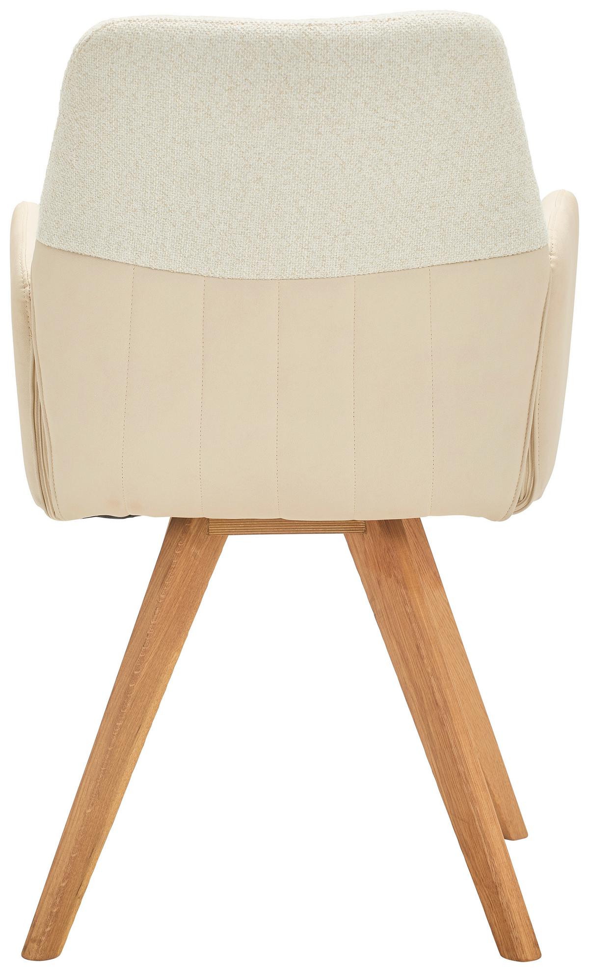 KRZESŁO Z PODŁOKIETNIKAMI CORDOBA - beżowy/dąb dziki, Konventionell, tkanina/drewno (57/87/63cm) - Valdera
