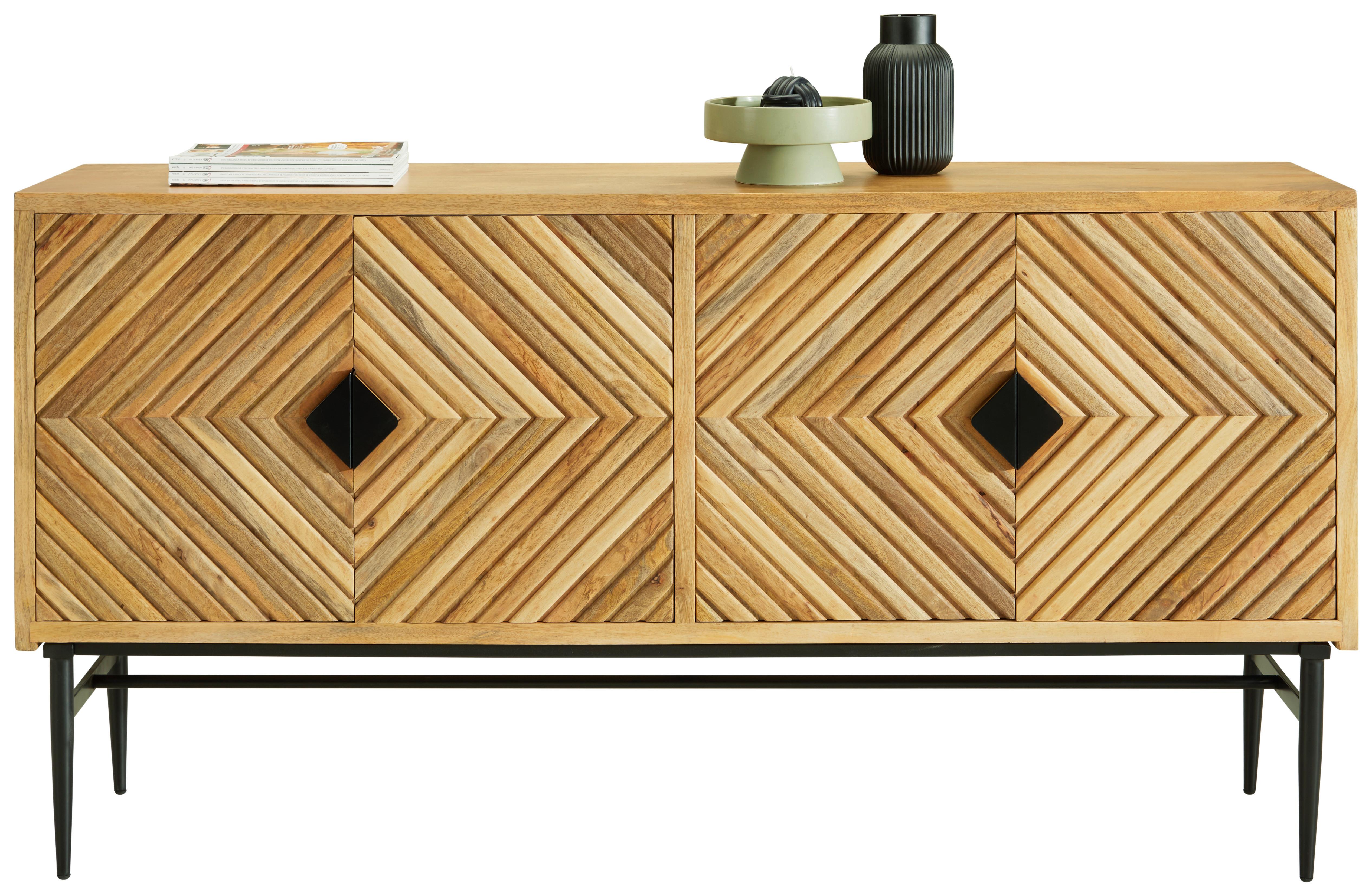 SIDEBOARD GATSBY - ljusbrun/svart, Lifestyle, metall/trä (175/90/45cm) - Mömax