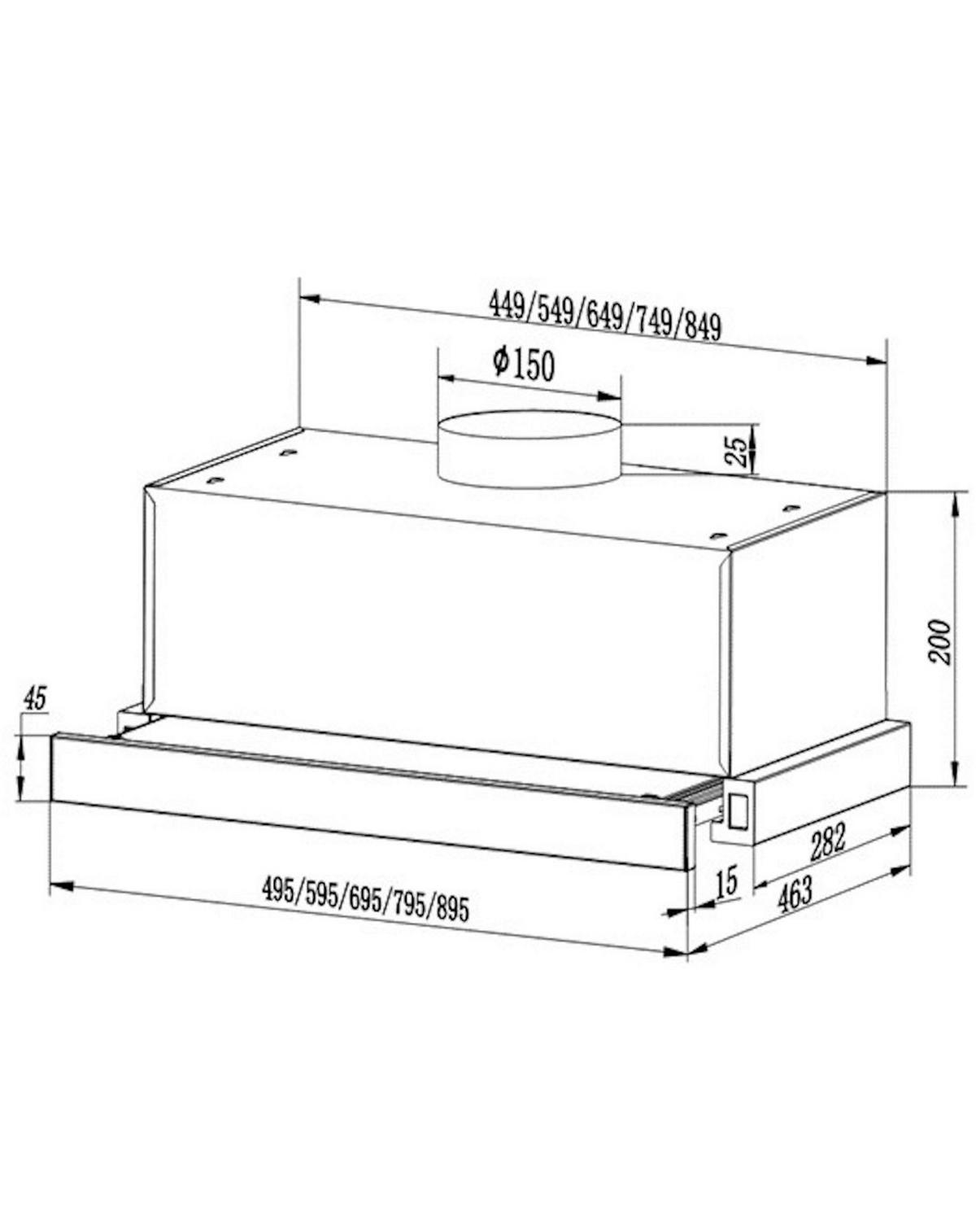 Dunstabzugshaube FS1-60BSPY Edelstahlfarben - Edelstahlfarben, Basics, Metall (60/23/47cm) - PKM