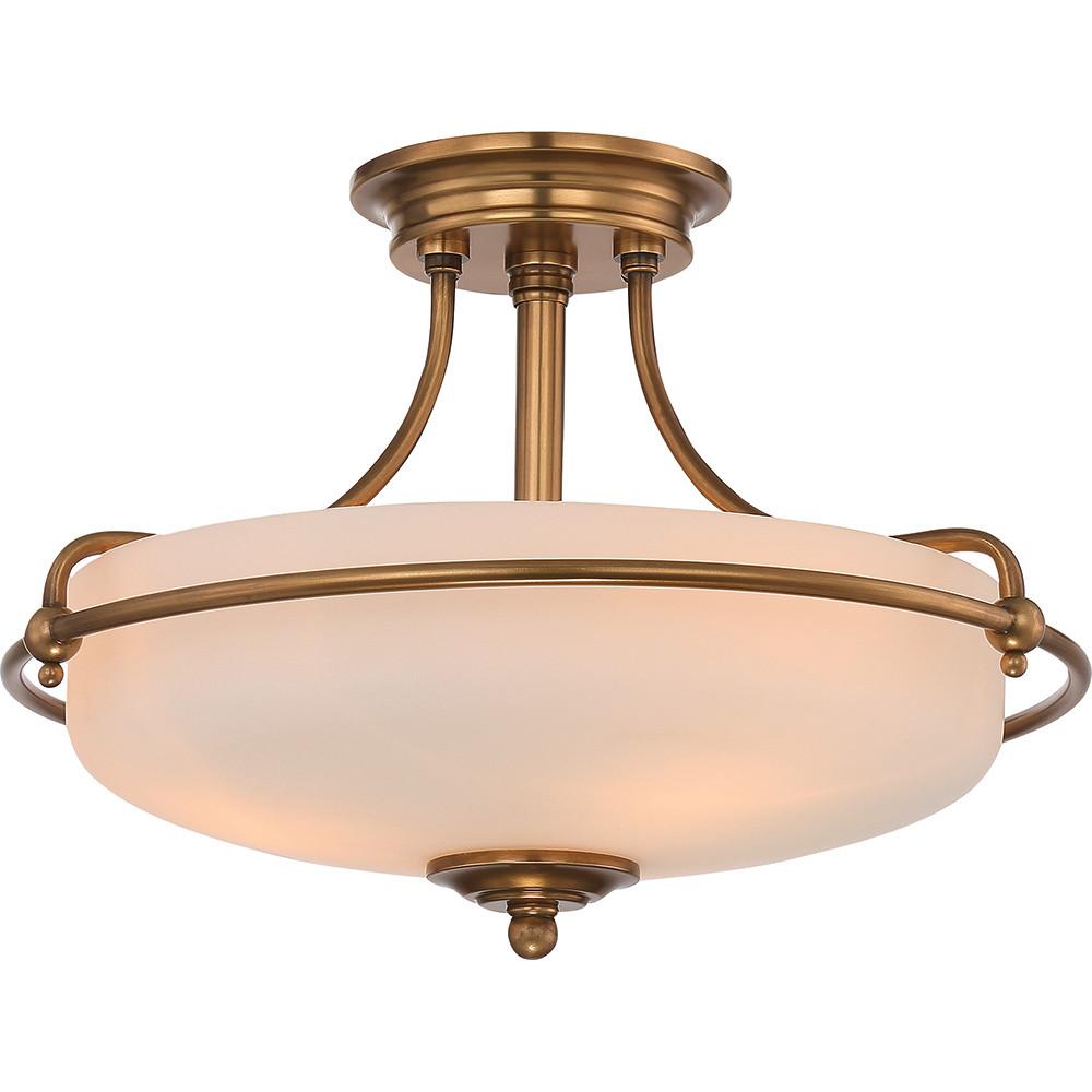 Stropna Svjetiljka Griffin - brončane boje/boje mjeda, Lifestyle, staklo/metal (42.2/30.1cm) - Elstead Lighting