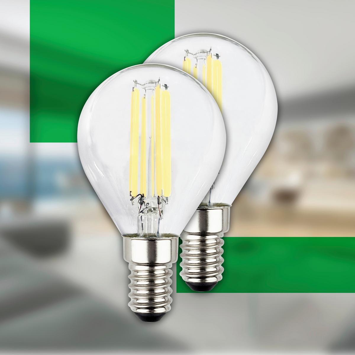 ŻARÓWKA LED 0555004 TROPFEN 2ER SET - kolor srebrny, Basics, szkło (4.5/8cm)