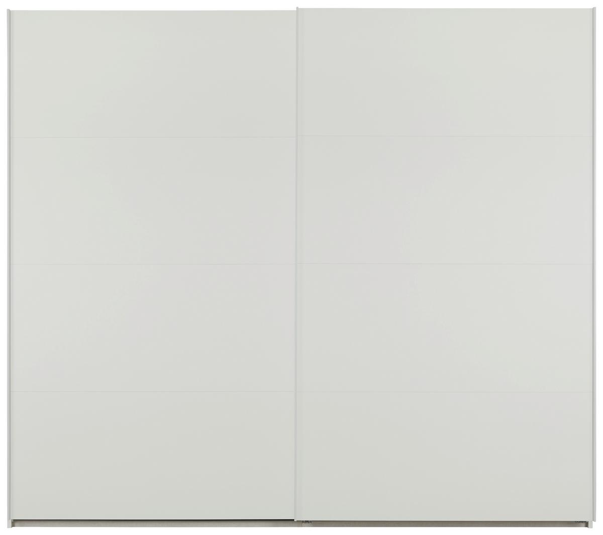 Schwebetürenschrank Lago in Weiß ca. 251x222x60cm - Weiß, MODERN, Holzwerkstoff/Metall (251/222/60cm) - Mömax