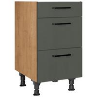 Schubkastenunterschrank Easytouch Grün - Eichefarben/Schwarz, MODERN, Holzwerkstoff/Metall (45/87/56cm) - Nobilia