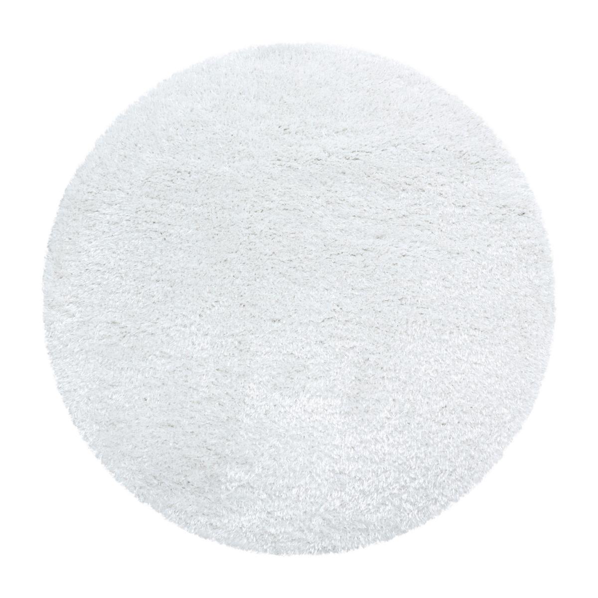 Hochflorteppich Brilliant Weiß Ø ca. 80cm - Weiß, Basics, Textil (80cm)