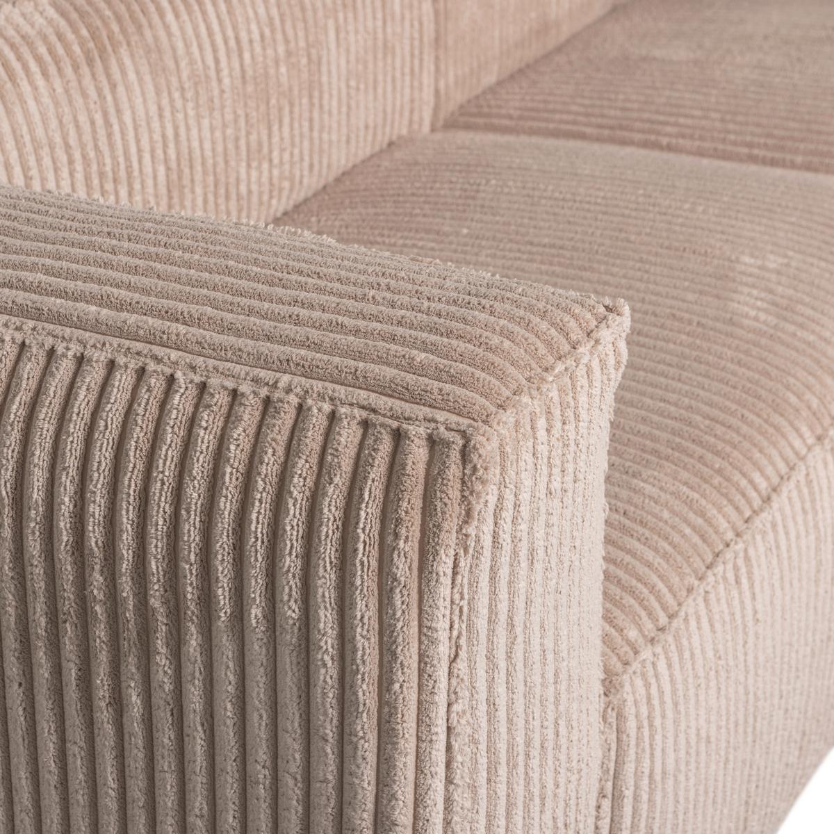 Ecksofa Bean Beige S: 254x178 cm - Beige/Schwarz, Design, Kunststoff/Textil (254/178cm) - Livetastic