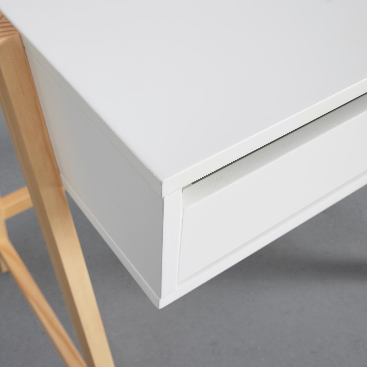 Kindertisch Pino Weiß Echtholz/MDF ca. 60x45 cm - Weiß/Kieferfarben, MODERN, Holz (60/45/60cm) - Bessagi Kids
