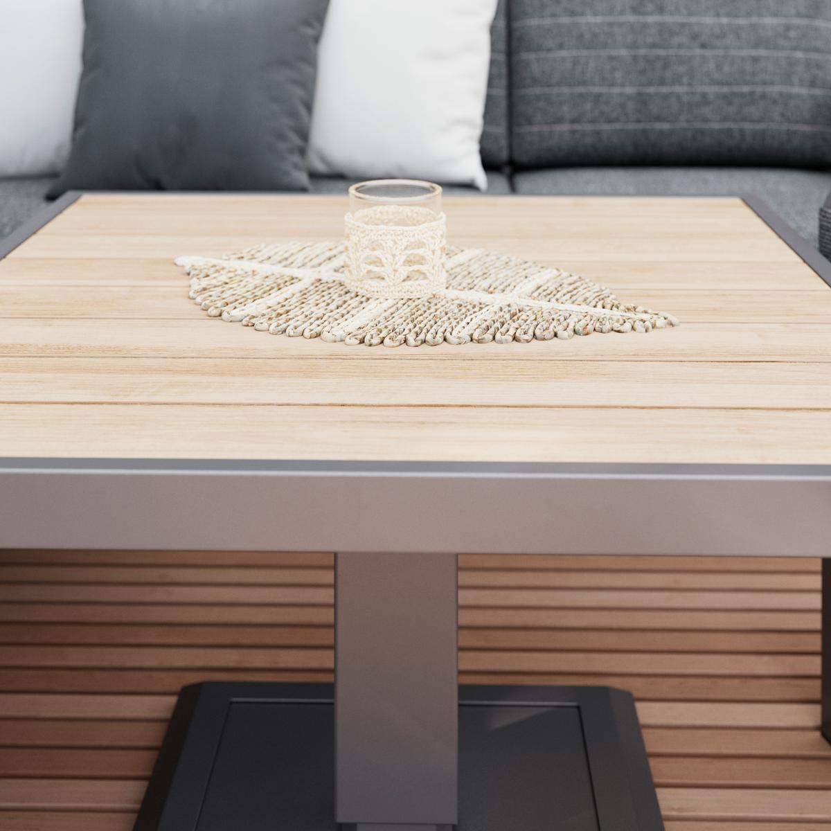 Loungegarnitur Washington Grau/Naturfarben, 4-teilig - Anthrazit/Naturfarben, Modern, Kunststoff/Textil (192/73/70cm) - Mömax