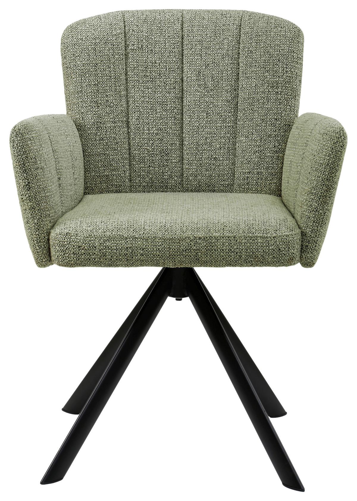 Armlehnstuhl Nora Grün/Schwarz - Schwarz/Grün, Modern, Holz/Textil (61/87/65cm) - Premium Living
