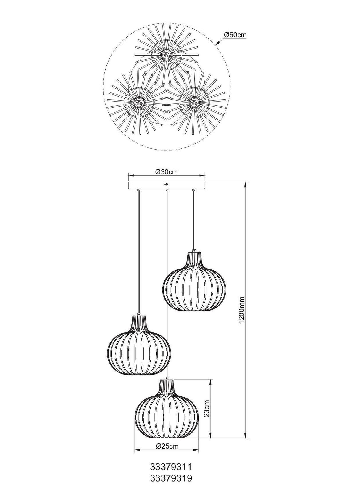 LAMPA WISZĄCA 33379311  MATEO - kolor rdzawy/czarny, Konventionell, tworzywo sztuczne/metal (50/120cm) - Globo