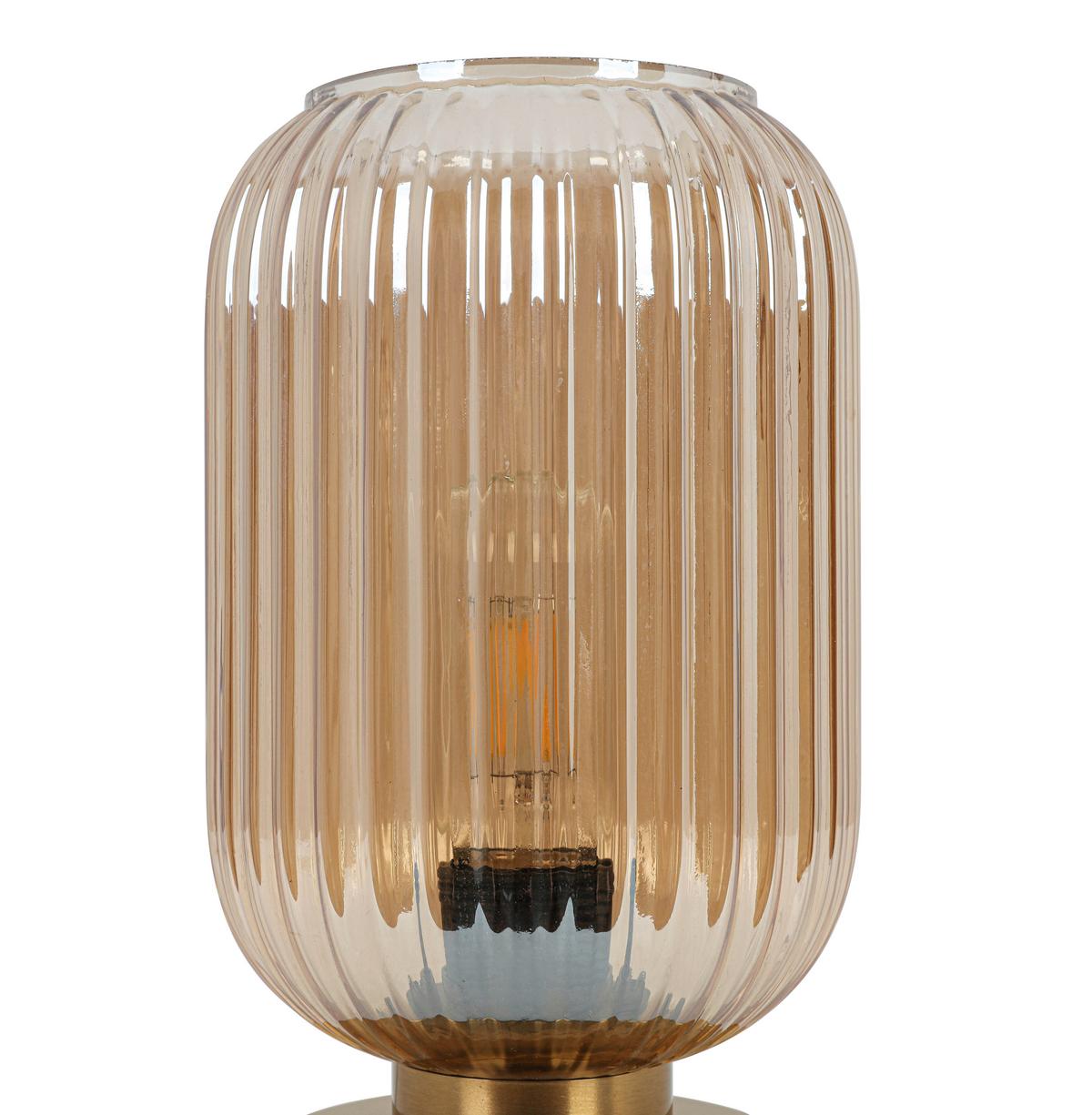 Tischleuchte Exi Messingfarben max. 25 Watt - Messingfarben, MODERN, Glas/Kunststoff (14/24cm) - Mömax